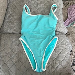 Lainsnow turquoise one piece swimsuit